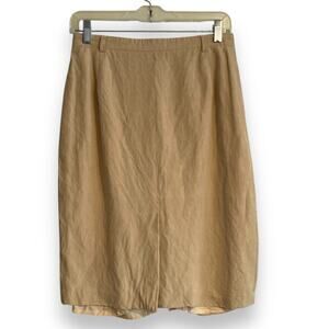 Vintage Mondi Beige Midi Fitted Tailored Academia Preppy Pencil Skirt Size small
